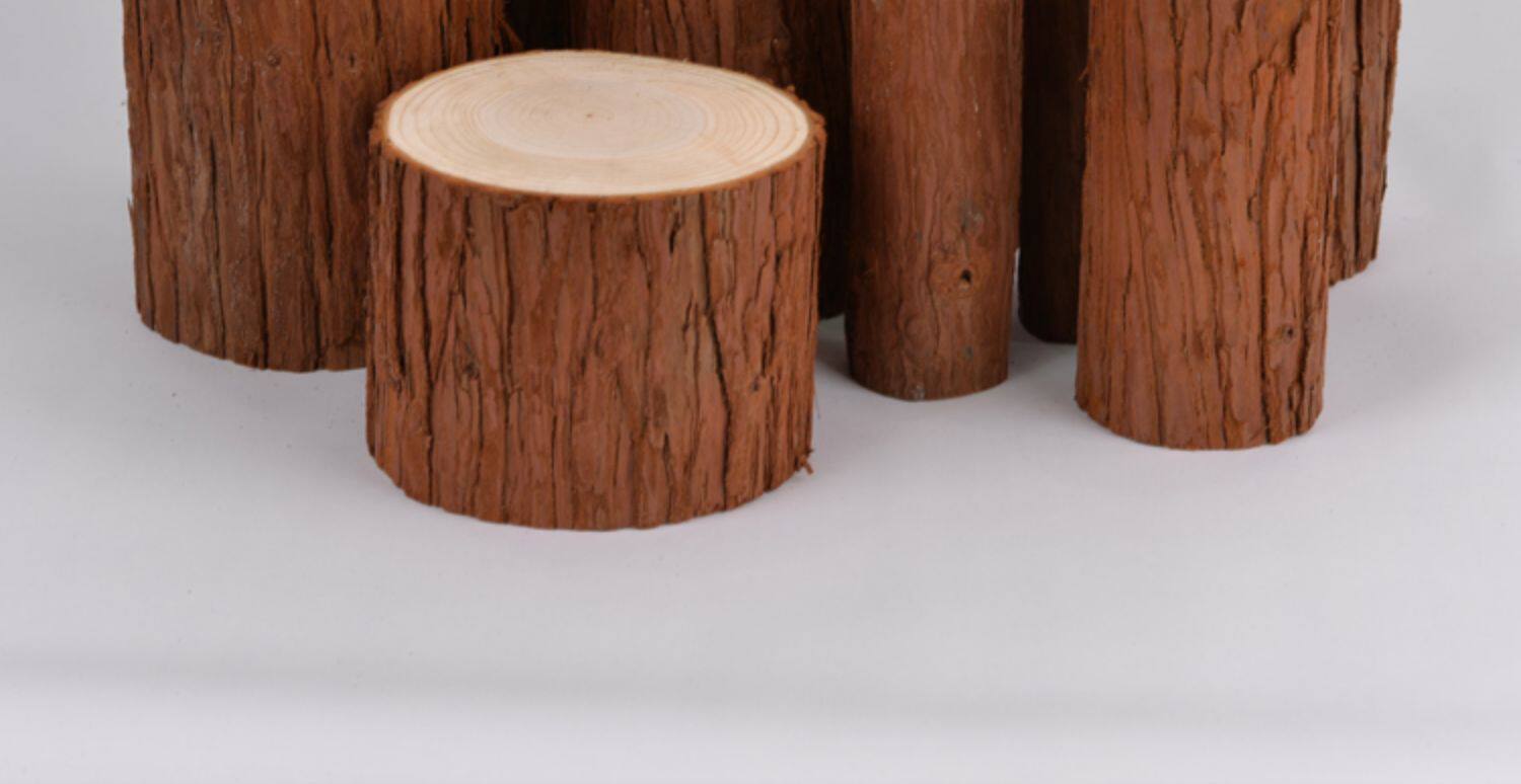 摆件树桩原木头栅栏篱笆手工圆木diy摄影道具壁炉装饰小木桩底座