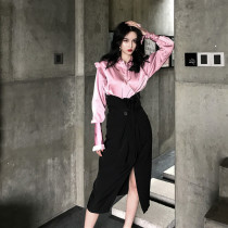 2022 New Early Spring Season Casual Fashion Temperament Goddess Van Fa-Style Retro Half Body Dress Two Suits Women