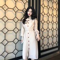 2021 new spring and autumn womens high-end temperament light luxury ladies age reduction slim dress autumn and winter