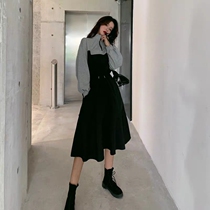 2021 New spring and autumn womens clothing early fall collection waist display slim and high-end light extravagant name Yuanyu Temperament Dress Dress