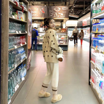 2021 New early autumn and early autumn sweater lazy wind age age foreign atmosphere thin two-piece set pants light mature wind autumn and winter