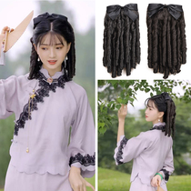 Fritter roll wig Palace roll wig Wear simple retro beautiful and elegant Go out to play Wear wig hairstyle