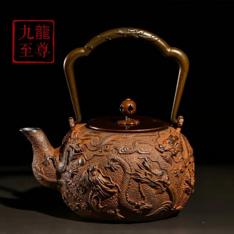 Four - walled yard cast iron teapot by hand brother regimen with filter Kowloon sovereign pot of boiling water to make tea with no coating