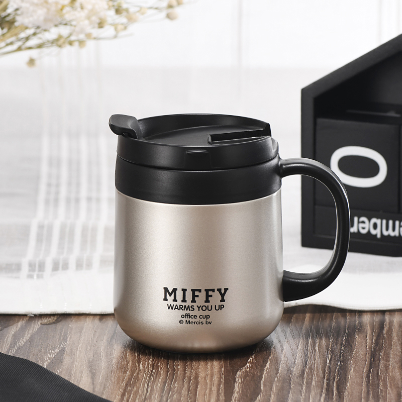 miffy office coffee mug couple customized creative stainless steel insulation water cup household men and women spoon with cover