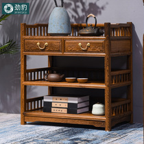 Myanmar flower wood tea table cupboard sandaltea cupboard solid wood shelf wings red wood leaning against wall tea side cabinet