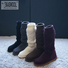 Осенние и зимние вязаные шерстяные шнурки сапоги для детей высокие сапоги вязаные сапоги женские носки обувь для женщин упаковка почта
