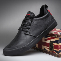 2022 Summer new mens shoes Han prints 100 hitchhiking shoes mens breathable leather shoes casual shoes Sub-youth Soft underfloor shoes