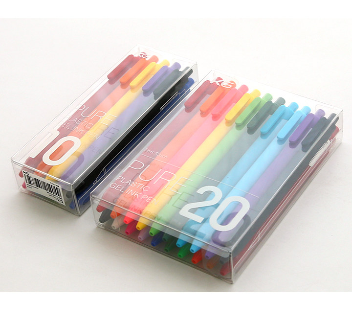 kaco书源pure糖果色磨砂软胶笔杆按动是彩色中性笔果汁笔0.5mm