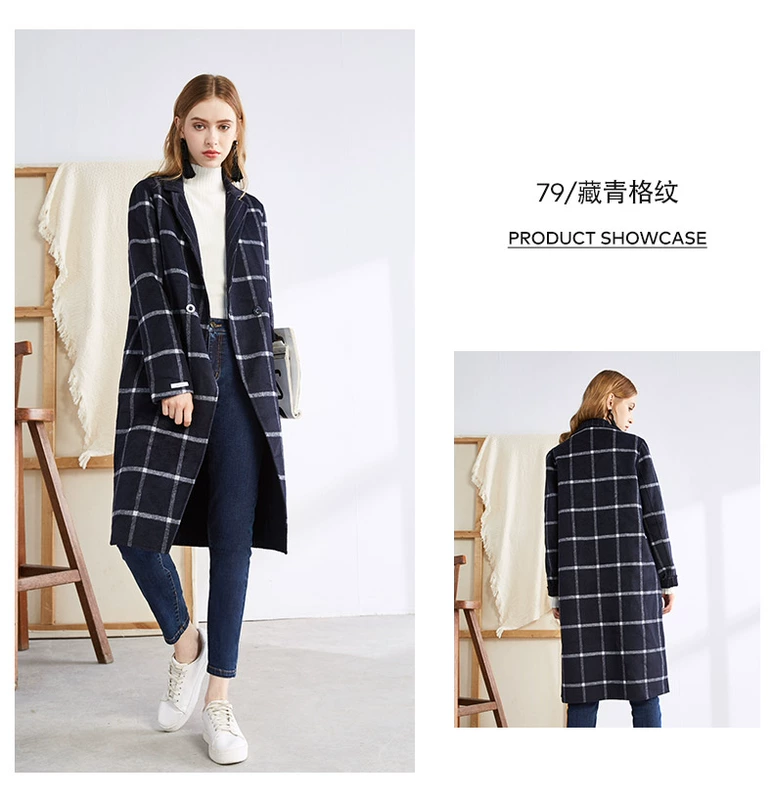 Trung tâm mua sắm G2000 cùng một phong cách áo gió của phụ nữ thời trang kẻ sọc đi làm áo khoác dài giữa áo khoác - Trench Coat