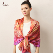 Woo Yanyu Jiangnan silk scarf female spring and summer all-match silk scarf long seaside thin shawl beach towel