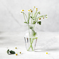 Mint Life handmade stripe glass vase ins style transparent glass vase homestay hipster hydroponics Ware