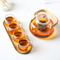 Mint life creative handcrafted beam pot heat-resistant glass teapot flower tea set health flower fruit tea set health Tea Tea