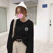 chic early autumn ins super fire top Hong Kong flavor Harajuku style pure cotton long-sleeved T-shirt womens spring and autumn 2019 bottoming shirt