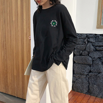 2019 autumn cec pure cotton long-sleeved t-shirt womens bottoming shirt loose Hong Kong flavor super fire top ins the same student outfit