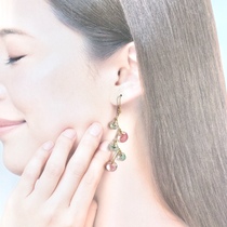 SHUNA Yuanzu American teardrop angel teardrop color art glass earrings ear clip spot