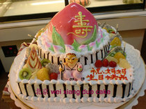 Birthday Cake Beijing Old Man Cake Birthday Peach Cake Granny Cake Mom Three Layer Cake