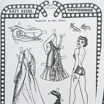 Retro clothing behind fashion paper dolls changing paper paper dolls