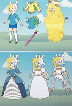 Adventure Time - Fionna retro paper doll dressing up paper doll paper doll changing clothes