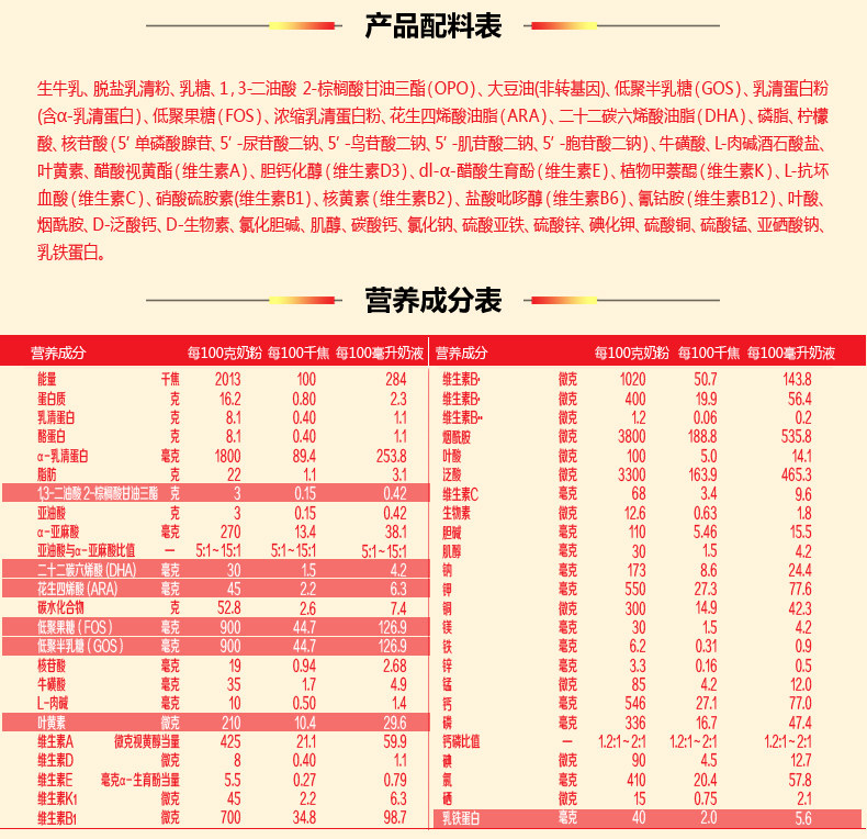 旗帜奶粉2段自产原奶较大婴儿配方牛奶粉二段听装900g