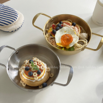 ins same stainless steel double ear soup pan milk pan cooking pasta saucepan with a little lobster pot restaurant Seafood Pan