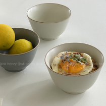 ins days frosted matt glazed ceramic rice yoghurt bowls restaurant small crowdcutlery Nordic mslices breakfast small bowl