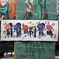 Yunnan ethnic style Batik painters residence jewelry living room tea room Bed and breakfast decorative painting Characteristic handicraft batik hanging painting