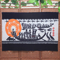 National crafts batik painting copper drum culture Miao characteristics cloth art painting restaurant bed and breakfast bar decoration background painting
