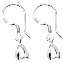 990 Foot Silver Ear Hook Jade Eardrop Clip Diy Silver Accessories Material Bag Handmade Earrings Pure Silver Ear Hook