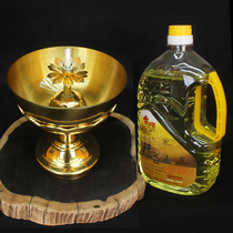 Brass plated telescopic wick frame Lotus lamp holder oil lamp Buddha lamp oil eco-friendly oil wick shelf crisp oil wick shelf