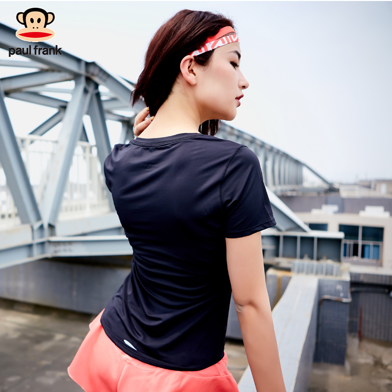 Paul Frank/大嘴猴运动短袖T恤女速干健身跑步瑜伽服夏季透气上衣