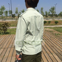 Stock green fine striped long sleeves shirt speed dry suction sweat and women cotton polyester breathable abrasion resistant