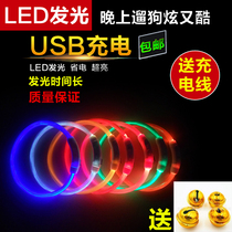 LED Pet Shine collar USB rechargeable luminous neck ring Puppy large small and medium kitty collar Dog Item Circle