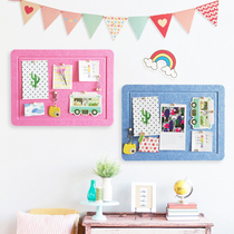 Nordic ins wind girl heart room layout Felt photo wall decoration shelf board hole-free dormitory renovation