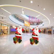 Santa Claus glass fiber reinforced plastic sculpture little snowman Santa Claus Christmas outdoor pedestrian street mall sculpture spot