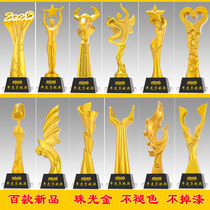 Resin crystal trophy custom new pearl gold annual trophy custom team honor creative award souvenir