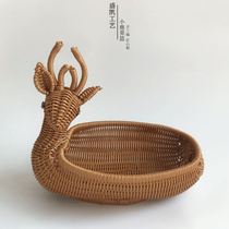Fruit basket fruit plate imitation Rattan woven basket creative handmade living room coffee table placement fruit basket snacks snack snack storage basket
