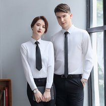 Men and women with the same professional white shirt teacher interview dress 4S shop sales manager Bank ol tooling custom LOGO