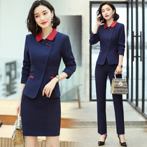 Hotel work clothes Autumn and winter womens Chinese restaurant catering hot pot shop Hotel waiter jacket long-sleeved professional suit