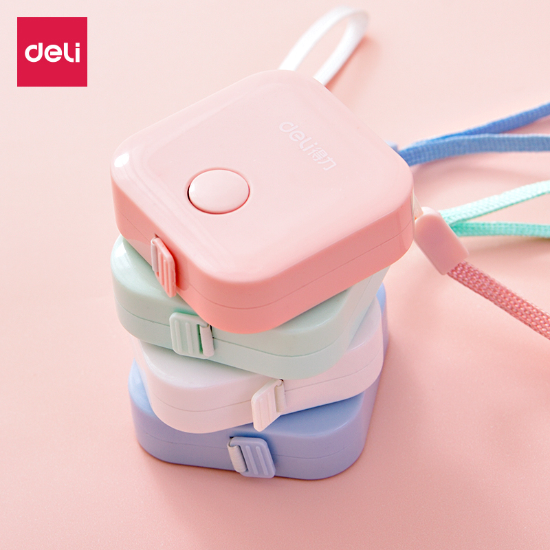 deli mini tape measure lovely portable measuring tape measurement of bust, hip, waist, soft ruler, leather ruler, meter ruler