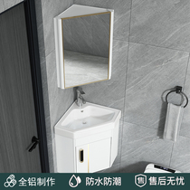Triangle wall bathroom cabinet combination wash basin ceramic small apartment mini washbasin corner balcony small