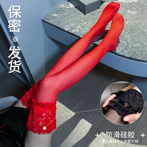 Wedding red stockings over the knee socks sexy thighs stockings bride non-slip sex sex stockings lace Japanese summer