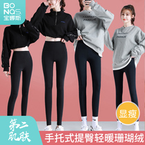 Shark skin leggings women wear winter warm tight legs thin elastic yoga Barbie pants autumn and winter plus velvet thickened