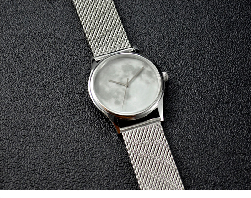 皓月白月球香港设计师lawrenceli时尚潮流防水石英手表顺丰包邮