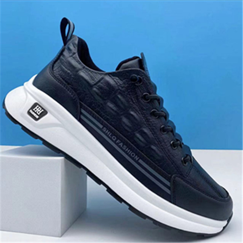 Men Shoes Fall New Leather Face Breathable Casual Sneaker Trend Non-slip Soft Bottom Light 100 Hitch Foot Little White Shoes-Taobao