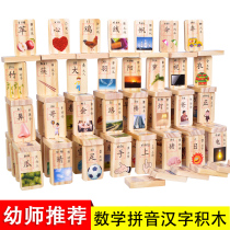 Wooden dominoes childrens puzzle building blocks toys 3-6 years old boys and girls baby childrens intelligence early education
