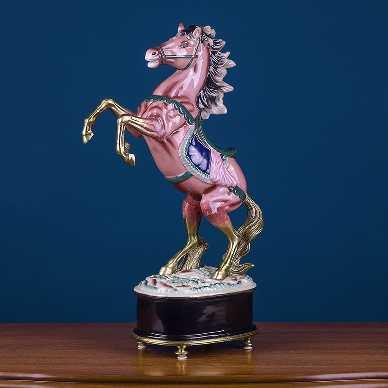 Ceramic inlaid copper horse furnishing articles lucky crafts and office study success sitting room porch decoration decoration