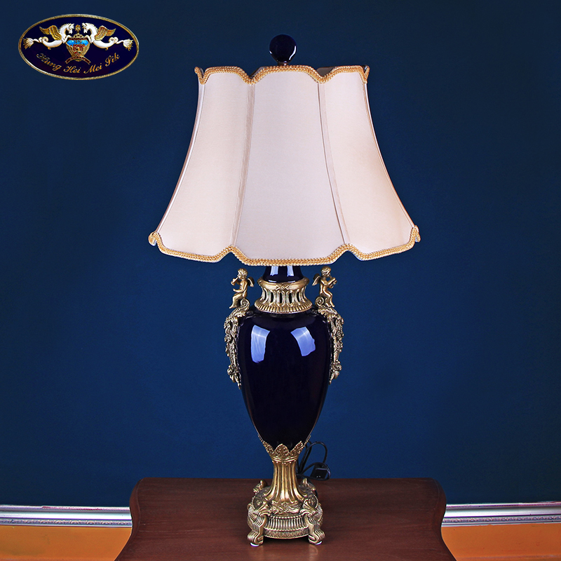 European classical chandeliers hand - made ceramic of bedroom the head of a bed with soft outfit copper household act the role ofing is tasted, the sitting room desk lamp furnishing articles