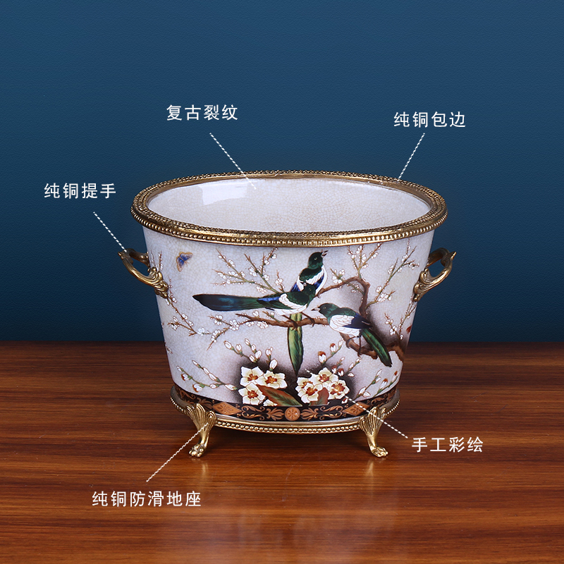 Creative household ceramic wine ice bucket receive furnishing articles Europe type restoring ancient ways is the sitting room tea table TV ark adornment ornament