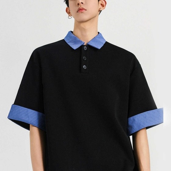 Shirt collar short-sleeved T-shirt men's 2025 summer new lapel trendy brand loose casual half-sleeved teen POLO shirt
Shirt collar short-sleeved T-shirt men's 2025 summer new lapel trendy brand loose casual half-sleeved teen POLO shirt