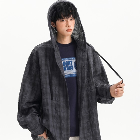 Outdoor lightweight sun protection plaid hooded shirt jacket for men and women 2025 summer new loose couple long-sleeved shirt
Outdoor lightweight sun protection plaid hooded shirt jacket for men and women 2025 summer new loose couple long-sleeved shirt